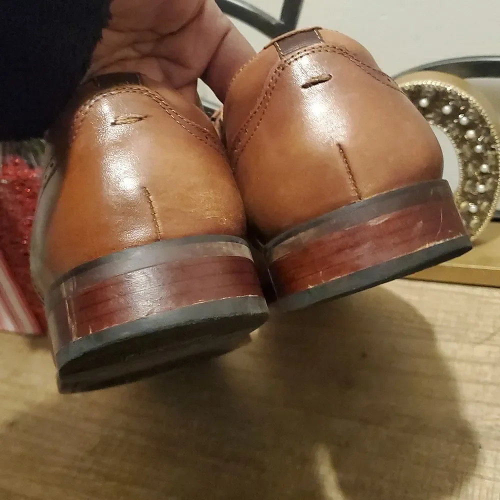 Florsheim Brown Sorrento Plain Toe Single Buckle Leather Men's Dress Shoes Sz 11